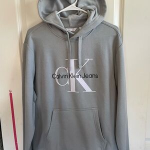 Calvin Klein Gray Logo Hoodie for Men